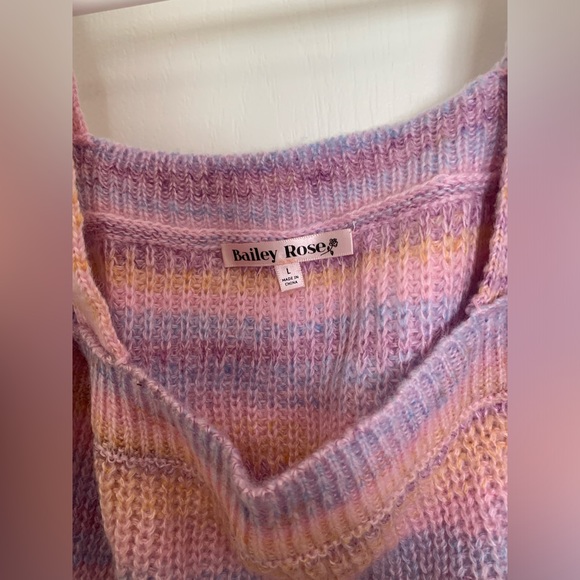 NWOT Bailey Rose Cotton Candy Sweater Crop Top - Picture 5 of 6